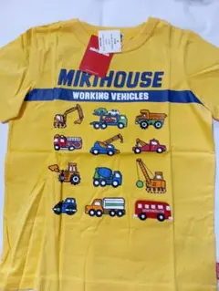 新品タグ付ミキハウス作業車両＆バス柄綿１００％半袖Tシャツ１３０ｃｍ♪