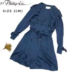 3.1 Phillip Lim 薄手トレンチコート ロングコート ネイビー 2