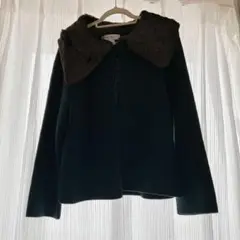 NINE WEST ニット　カーディガン　深緑　ファー付き