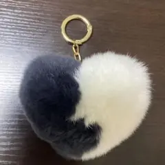 白黒ハートファーチャーム