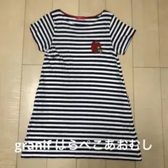 グラニフ　granif はらぺこあおむし　ボーダー　ワンピース　 半袖