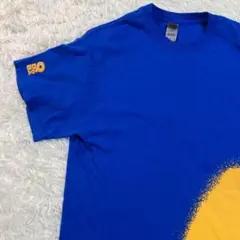 【美品】ギルダン ドライブレンド　雷 ビッグロゴ 半袖Tシャツ ブルー Mサイズ