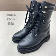 DIANA ダイアナ レザー レースアップ サイドジップ ブーツ トラックソール