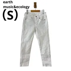 0398 earth music&ecologyホワイトデニムSサイズシンプル夏