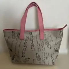 美品。IO PELLE イオペレ　トートバッグ　手書き風ロゴ　切手