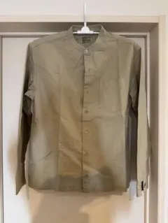 無印良品　スタンドカラーコットン長袖シャツ　Lサイズ　ベージュ