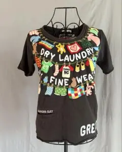 未使用【ラフナチュラルチャーム】楽しいTシャツ　フェルトアップリケ　刺繍