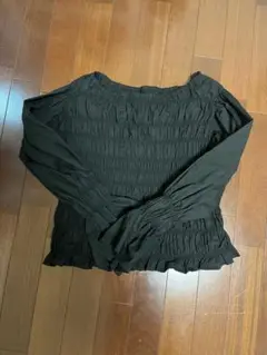 ブラック 長袖 トップス F オフショルダー