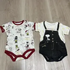 【PEANUTS】スヌーピー　半袖ロンパース　2枚セット　80cm 綿100%