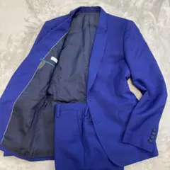 Paul Smith セットアップスーツ　ブルー　2B 総裏　M/S 青　モヘヤ