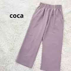 コカ coca カジュアルパンツ ウエストゴム アンクル丈 パープル