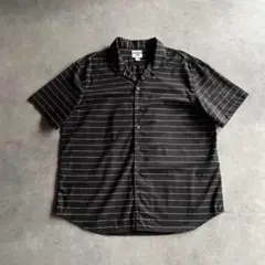 00s old navy オープンカラー シャツ ボーダー ブラック 短丈 開襟
