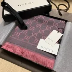 ラスト❗️美品❤️GUCCIマフラー❗️国内正規購入◾️箱・紙袋付き‼️グッチマフラー