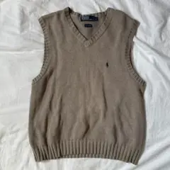 Ralph Lauren ラルフローレン ニットベスト ベージュ ブラウン