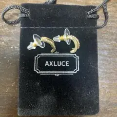 AXLUCE フープ型ピアス 透明・金色