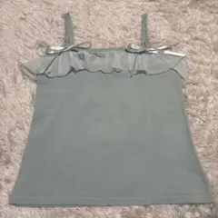 【ミッシュマッシユ】ニットキャミソール　フリルキャミ　サイズM