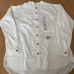 and wander アンドワンダー テックロングスリーブシャツ　ノーカラー