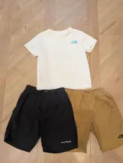 ノースフェイス・mont-bell キッズ服 Tシャツとショートパンツセット