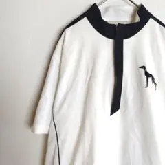 アダバット ゴルフウェア Tシャツ ホワイト 48 ロゴ刺繍 プリント 白黒