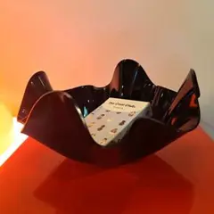 モダン　ミッドセンチュリー　ブラック　アクリル 波状小物入れ　黒