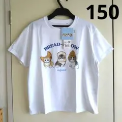 【新品未使用】　mofusand　モフサンド　パンにゃん半袖Tシャツ　白　150