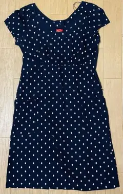 【美品】Joules ネイビー ドット柄 半袖 ワンピース