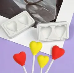 ハート型 シリコンモールド ロリポップ チョコレートモールド 2個セット
