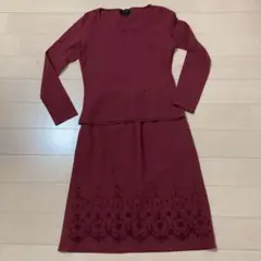 UNTITEDアンタイトルセットアップ　刺繍　ワインレッド　エンジ　ボルドー　M