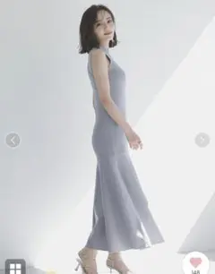 anuans ナローシルエットニットワンピース （グレー）