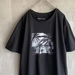 anko ハワイ サンセットビーチ プリントTシャツ 黒 Mサイズ
