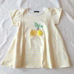 ムージョンジョン レモンプリントのチュニックTシャツ 130サイズ