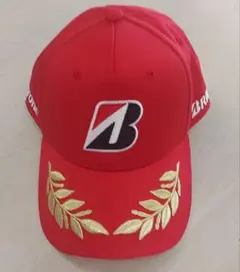 BRIDGESTONE 赤 キャップ 金色刺繍
