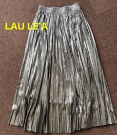 Laule'a メッタリックランダム プリーツスカート シルバー