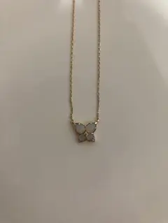 アガット クラシック オパール バタフライネックレス K14 K10