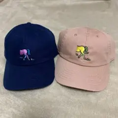 newhattan 馬刺繍　キャップ セット売り　ネイビー、ピンク