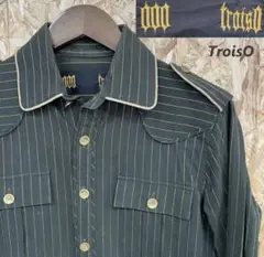 美品 希少レア Troiso オフィサーストライプトップス バックプリント