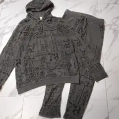 DIESELセットアップ スカル 英数字 総柄 ダークグレー