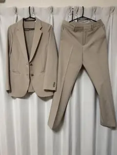ユニクロ 感動ジャケット パンツ セットアップ ベージュ M ほぼ未使用