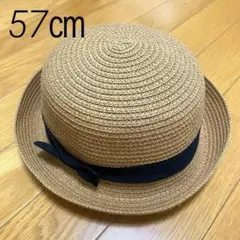 麦わら帽子 黒リボン　取り外し可