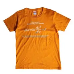 ニュートンの運動方程式 プリントTシャツ・オレンジ 84876
