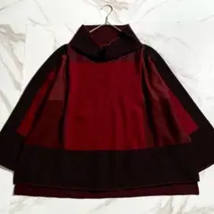 極美品 19AW イッセイミヤケ オーバーサイズタートルネックニット レッド