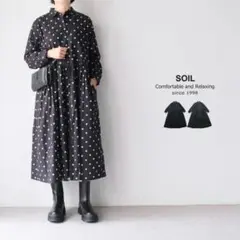 ソイル soil ワンピース　ドット　黒