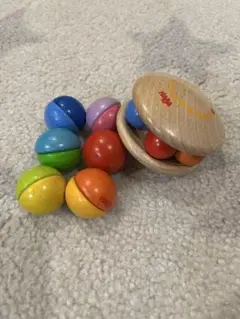 HABA 木製　木のおもちゃ　ガラガラ　カラフル　ボール