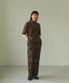 Jacquard Slit Trousers