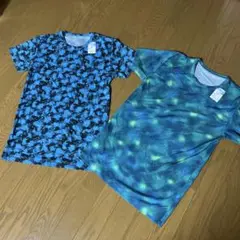 新品　Ｍ　クルーネックストレッチドライシャツ　丸首柄半袖柄シャツ2枚セット　肌着
