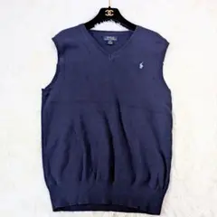 【美品】POLO RALPH LAUREN ベスト メンズ XL 紺 ポニー刺繍