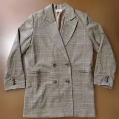 チェック柄 ダブルブレストジャケット