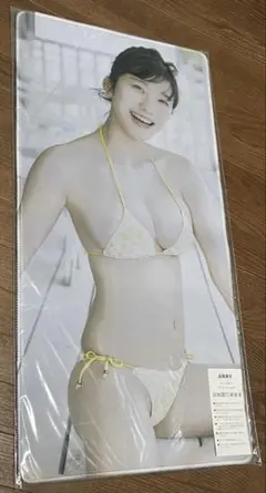未開封★小倉優香　約60x30cm 黄水着　ラバーデスクマット　大判マウスパッド