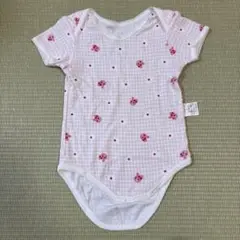 ホットビスケッツ　ベビー肌着 サイズ80 ピンク 花柄 チェック