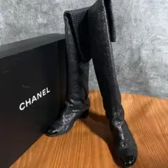 CHANEL シャネル ロングブーツ ココマーク 靴 37C